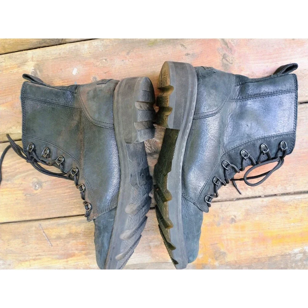 Sorel Women’s Lennox Lace-up Moto Combat Boots, Black Waterproof Leather Size 11